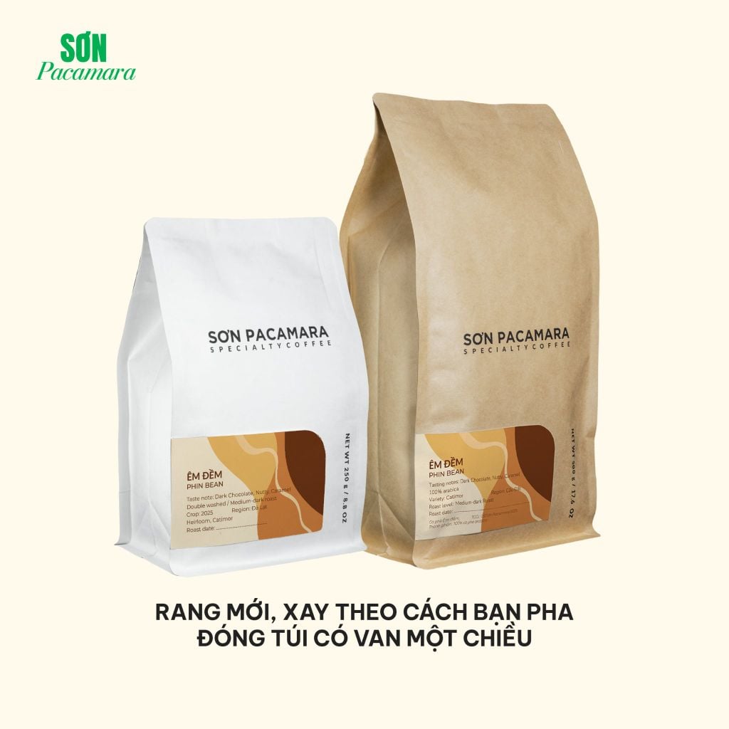 Cà Phê Pha Phin Gói Êm Đềm, 100% Arabica Chất Lượng Cao Đà Lạt, Rang Đậm, Chua Nhẹ Không Gắt, Gói 250gr/500gr