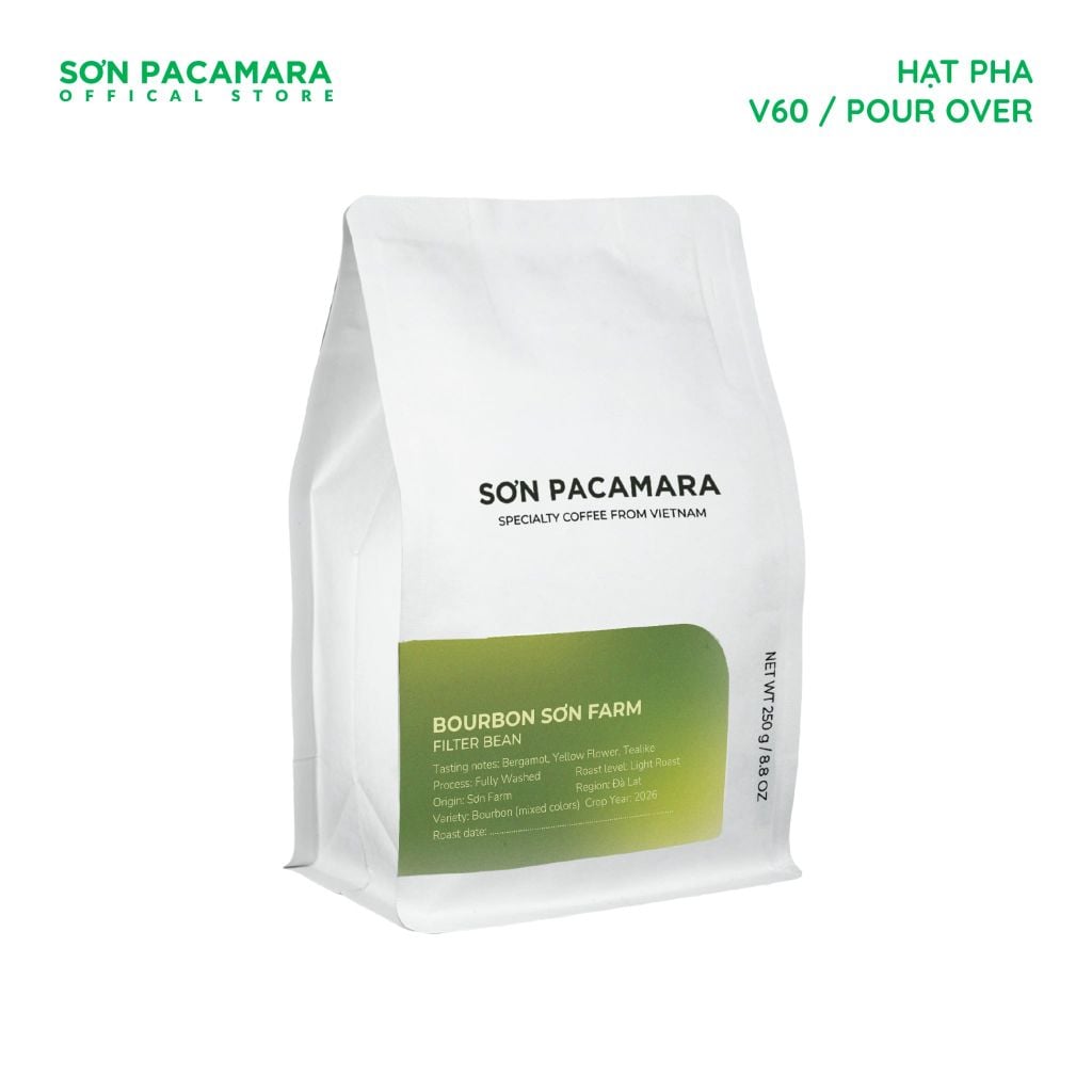 (New Crop 2026) Cà Phê Giới Hạn Gói Bourbon, 100% Specialty Coffee Đà Lạt, Rang Nhạt, Gói 250gr / 500gr