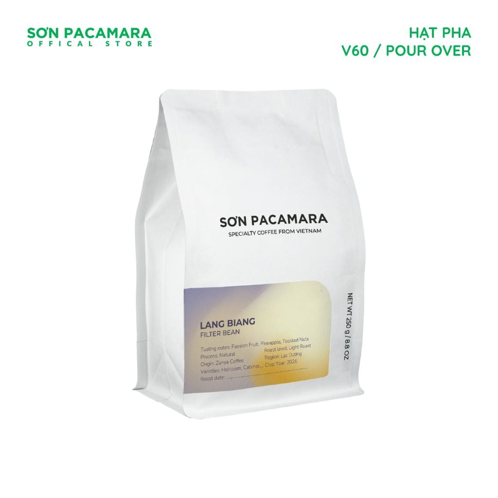 (New Crop 2026) Cà Phê Pour Over Gói Lang Biang, 100% Specialty Coffee Lạc Dương, Hương Trái Cây Nhiệt Đới, Rang Nhạt, Gói 250gr / 500gr