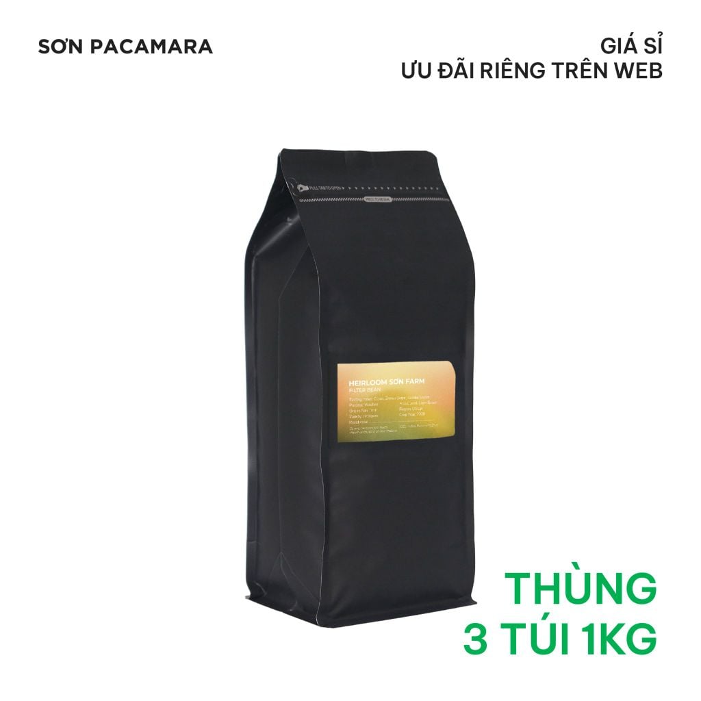 (Sỉ Giá Tốt) Cà Phê Heirloom Sơn Farm, Xay Theo Yêu Cầu, Đóng Gói 1kg