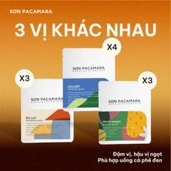 Cà Phê Phin Giấy Sơn Pacamara Phù Hợp Cà Phê Đen, 3 Hương Vị, Rang Vừa, Túi 14gr / Hộp 10 Túi
