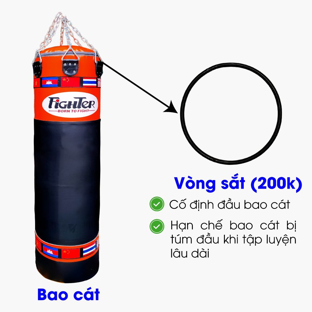 Bao Cát Fighter BTF đường kính 40cm (1.2m, 1.5m, 1.7m)