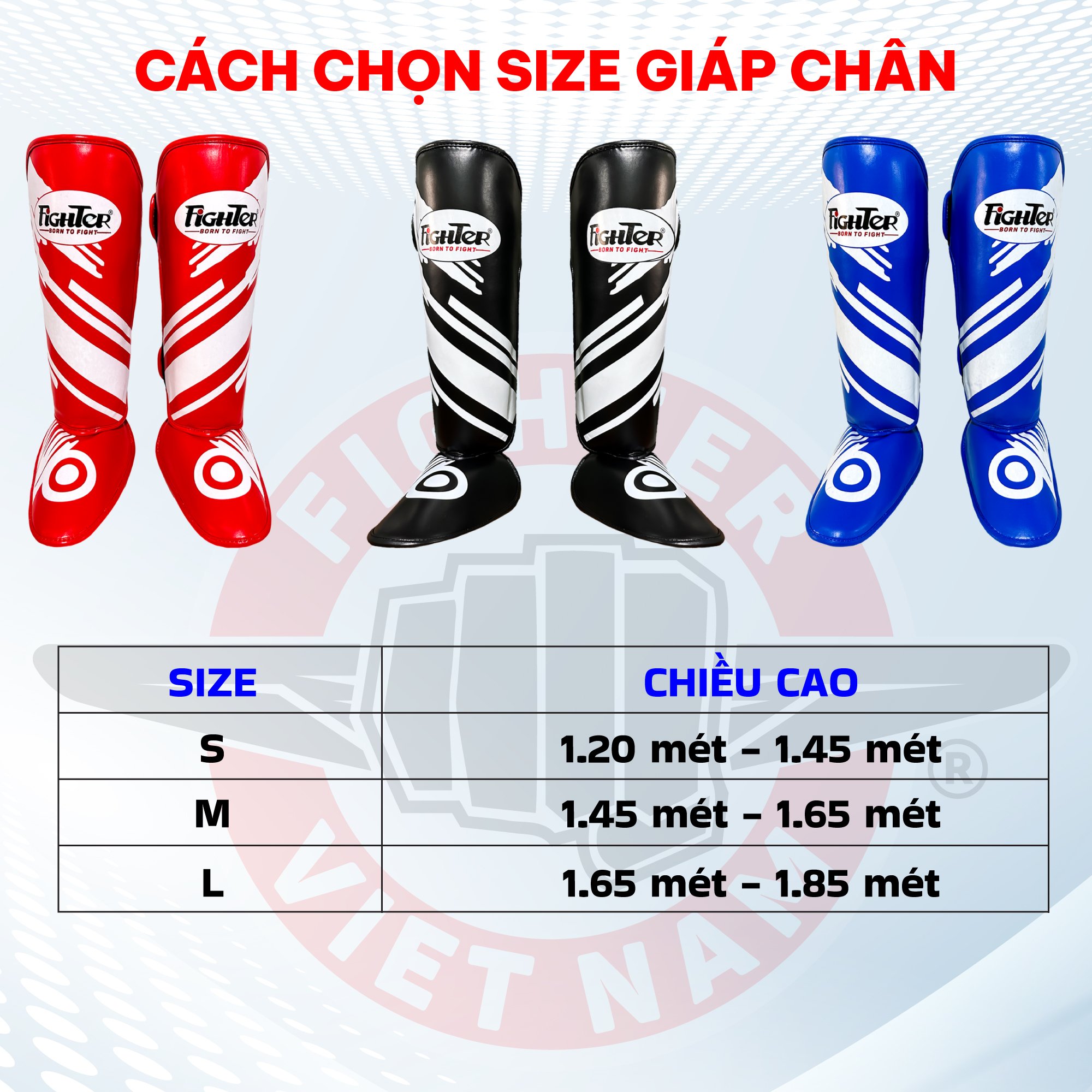 Giáp Chân KickBoxing Fighter K1 ( Xanh, Đỏ, Đen)