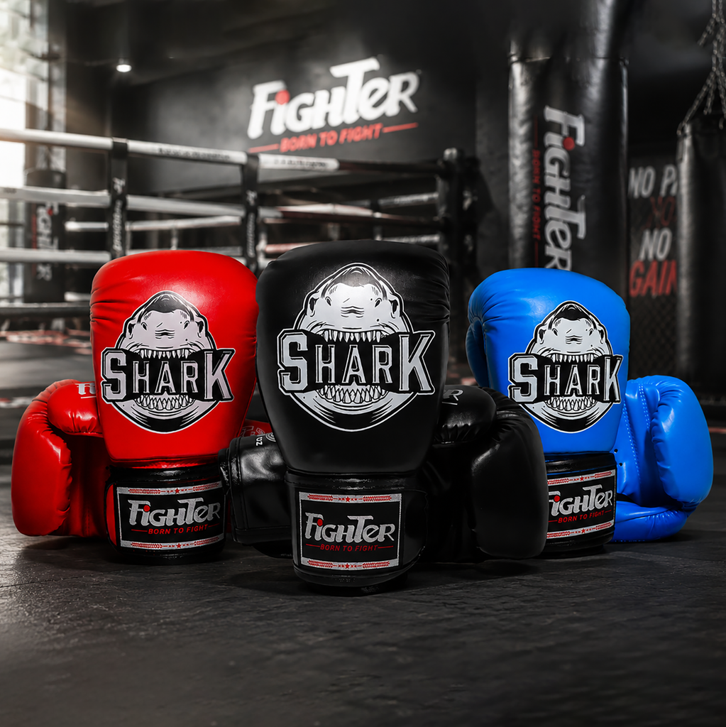 Găng Fighter Shark - Xanh, Đỏ, Đen