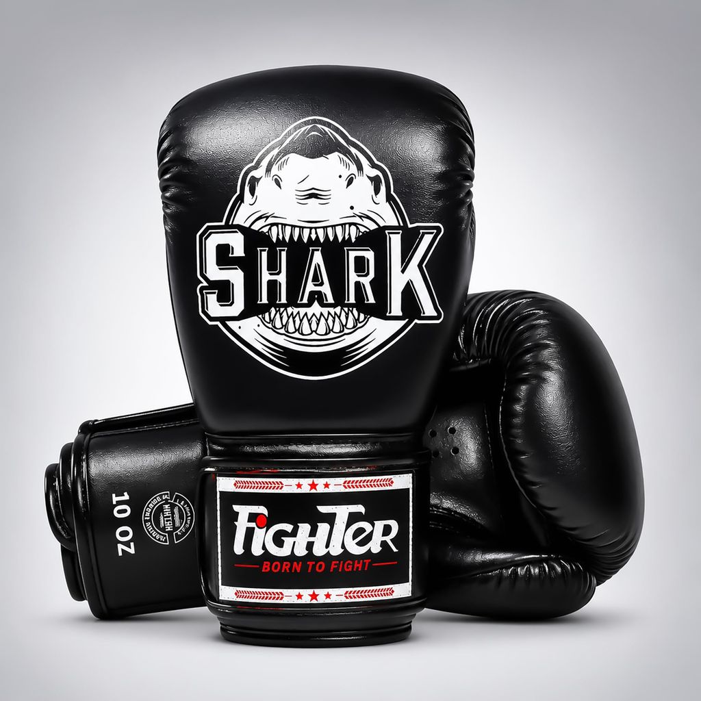 Găng Fighter Shark - Xanh, Đỏ, Đen