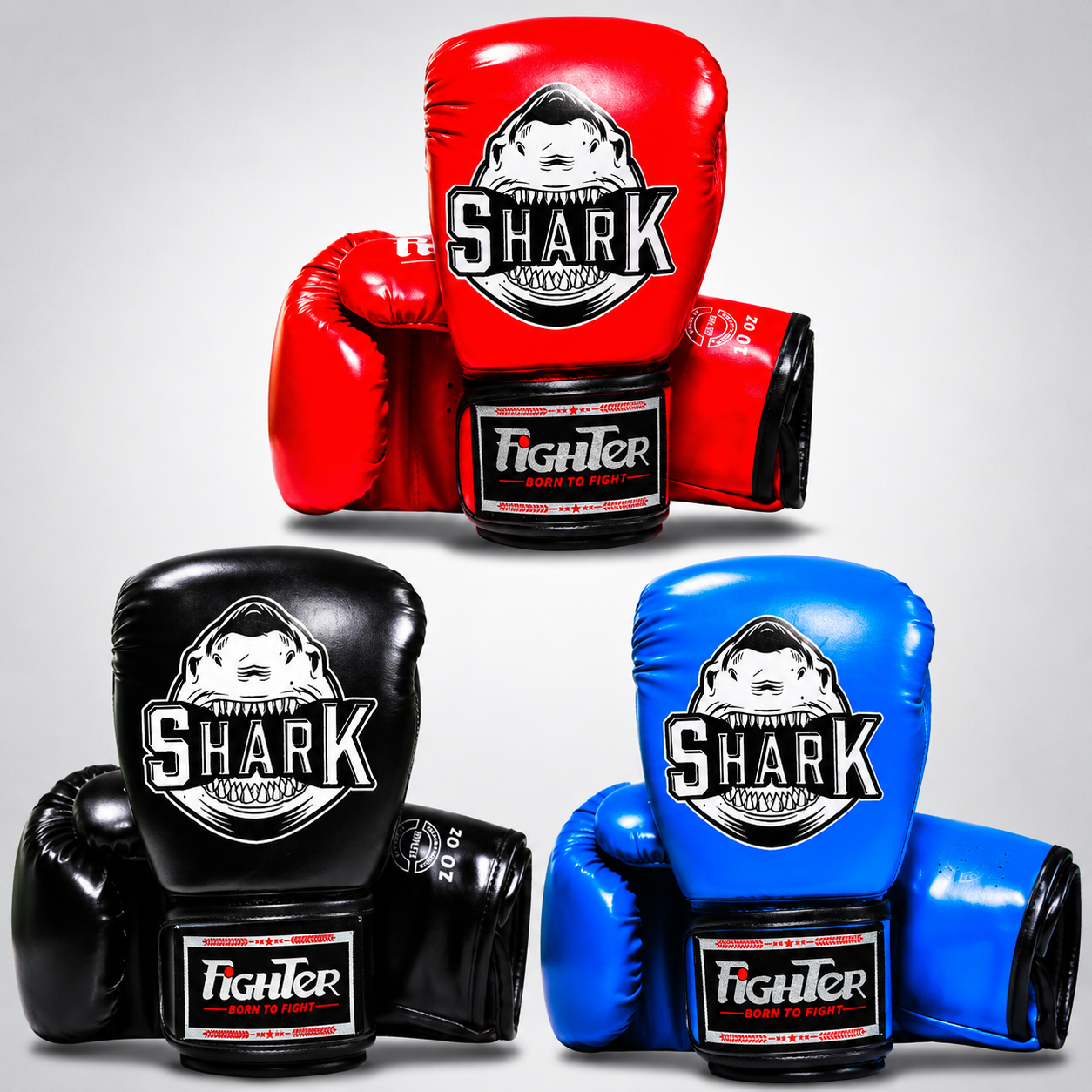 Găng Fighter Shark - Xanh, Đỏ, Đen