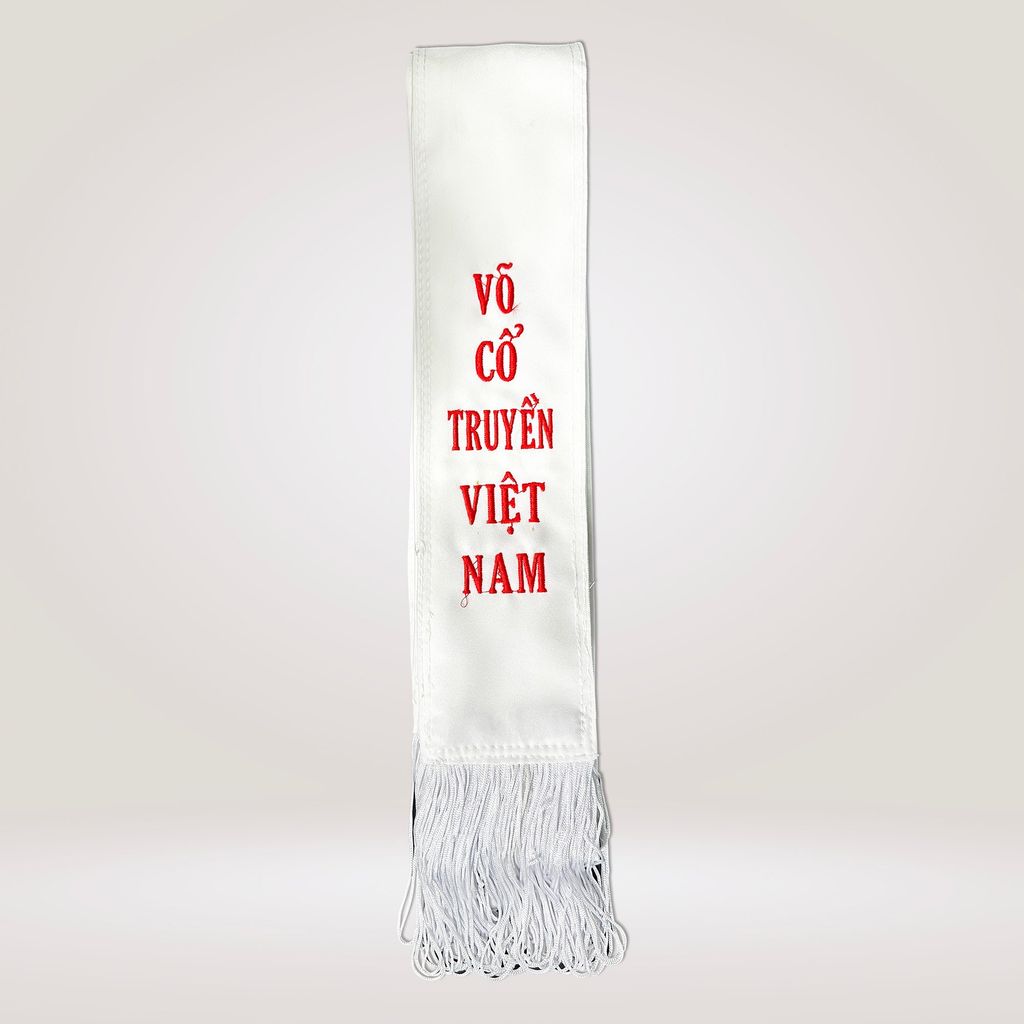 Đai Trắng Võ Sư Có Tua - Thêu Võ Cổ Truyền Việt Nam