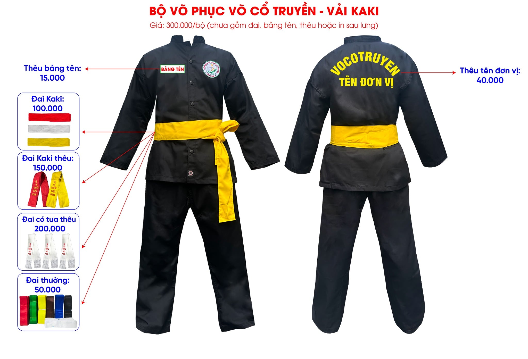Võ Phục Thi Đấu Võ Cổ Truyền Fighter
