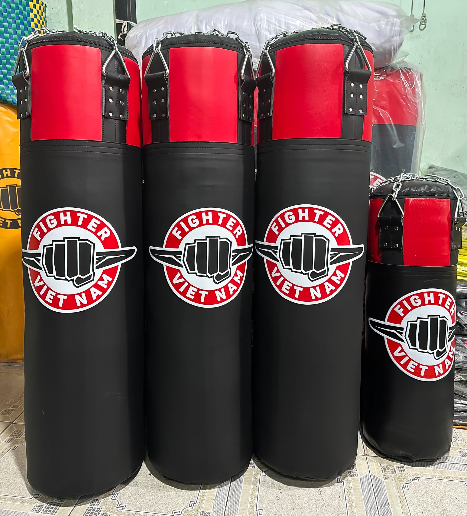 Bao Cát Fighter PT 0.8 mét, 1.0 mét, 1.2 mét | Đỏ - Đen