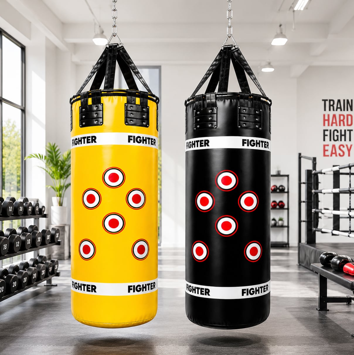 Bao cát Fighter P6, đường kính 0.5 mét (vàng, đen)
