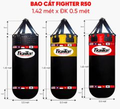 Bao cát Fighter R50, đường kính 0.5 mét (đen, đỏ, vàng)