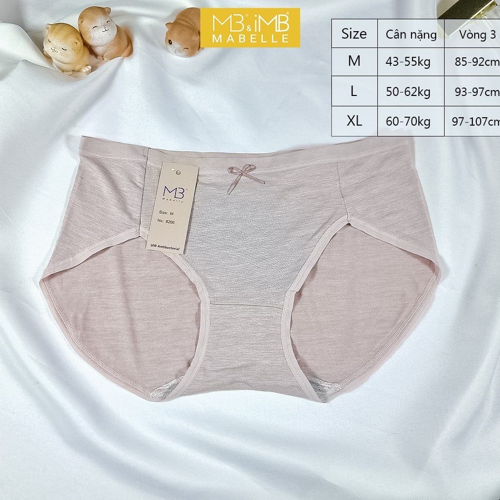 Quần Lót Nữ Cotton Kháng Khuẩn MB 8206  Cotton Sạch Chống Hằn, Không Ren