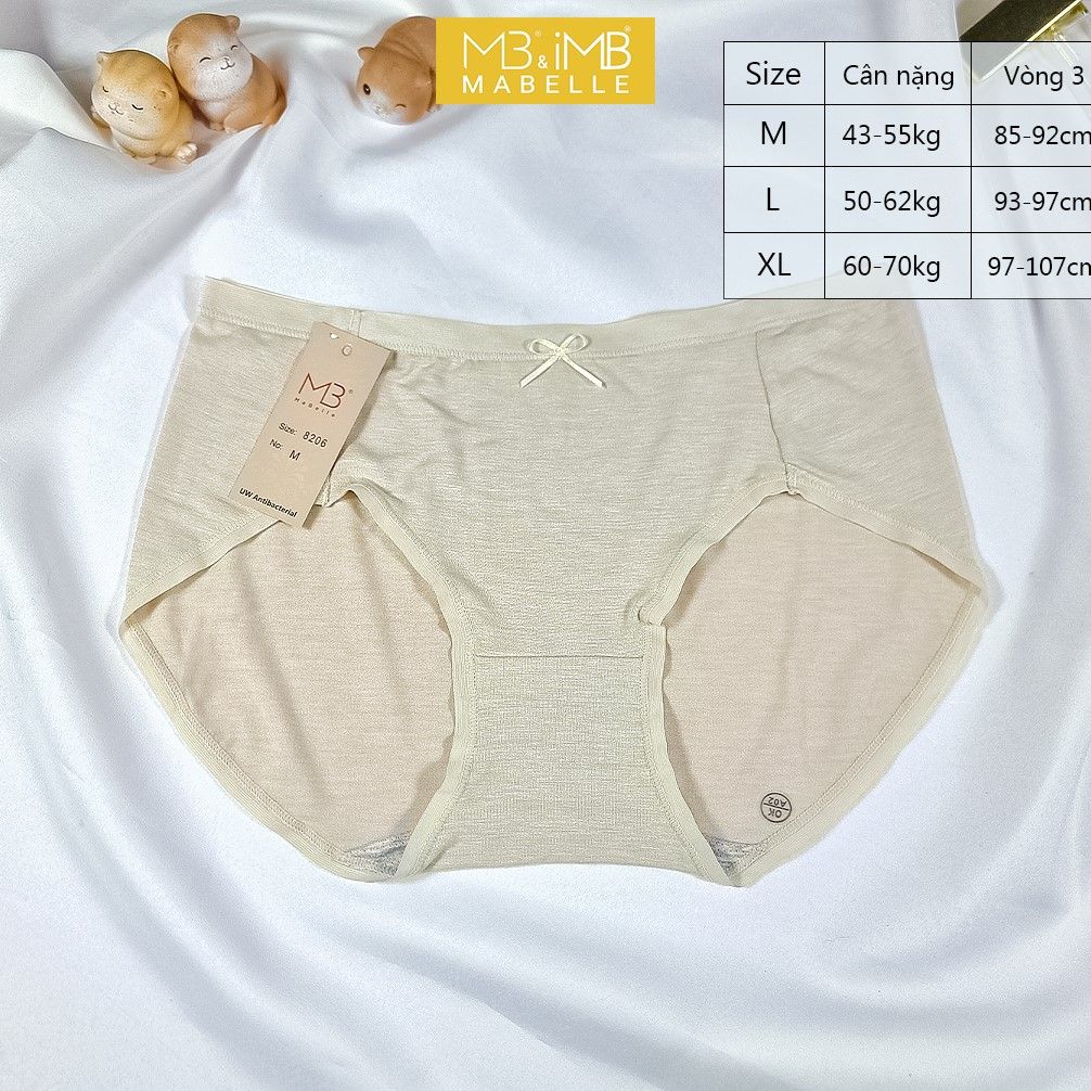 Quần Lót Nữ Cotton Kháng Khuẩn MB 8206  Cotton Sạch Chống Hằn, Không Ren