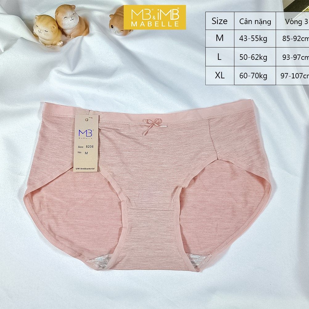 Quần Lót Nữ Cotton Kháng Khuẩn MB 8206  Cotton Sạch Chống Hằn, Không Ren