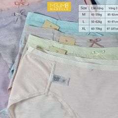 Quần Lót Nữ Cotton Kháng Khuẩn MB 8206  Cotton Sạch Chống Hằn, Không Ren