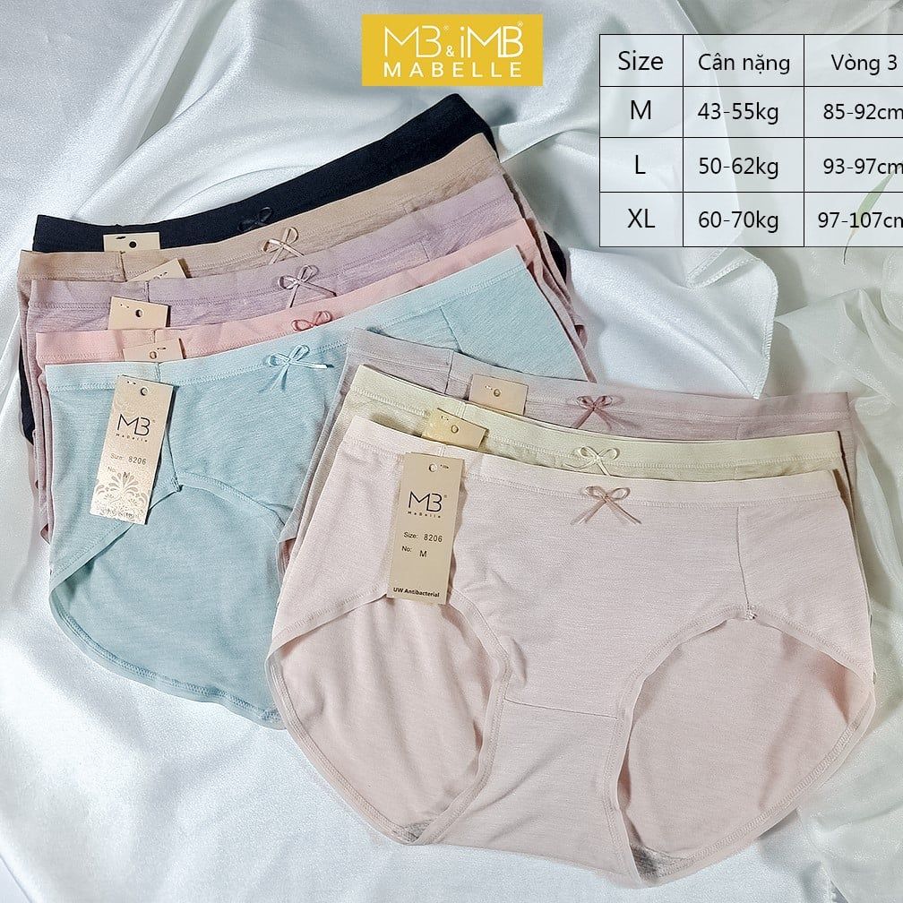 Quần Lót Nữ Cotton Kháng Khuẩn MB 8206  Cotton Sạch Chống Hằn, Không Ren