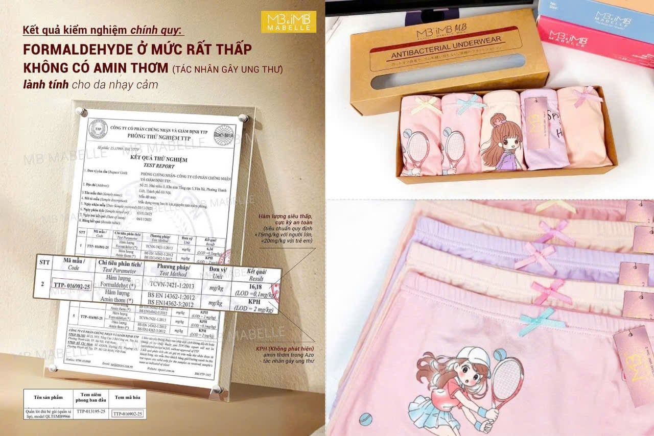 Quần Lót Bé Gái 9966 Cotton Sạch An Toàn – Quần Chip Học Sinh Chống Hằn, Chống Tuột, Co Giãn Êm Mềm