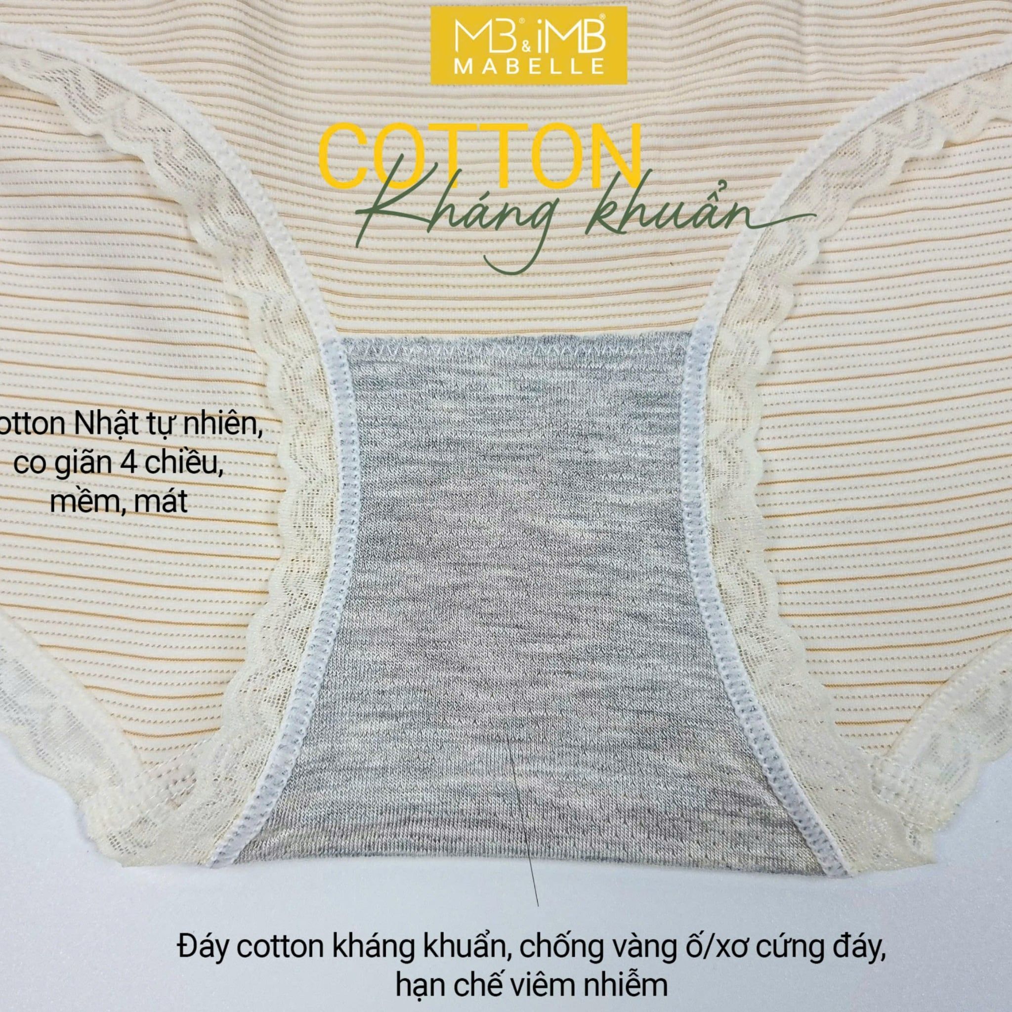 Quần Lót Nữ MB 8868  Quần Lót Kháng Khuẩn Cotton Cao Cấp Chống Hằn