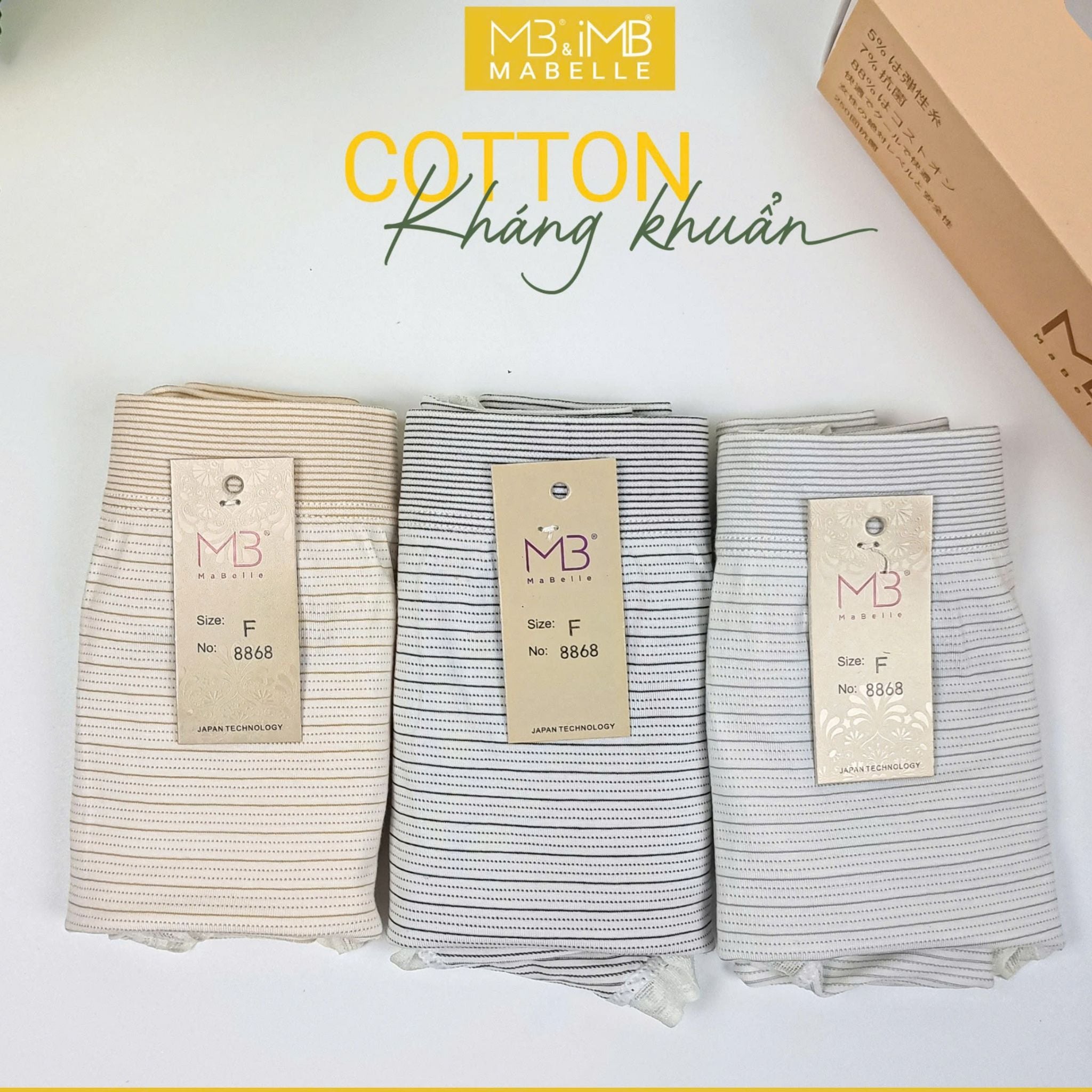 Quần Lót Nữ MB 8868  Quần Lót Kháng Khuẩn Cotton Cao Cấp Chống Hằn