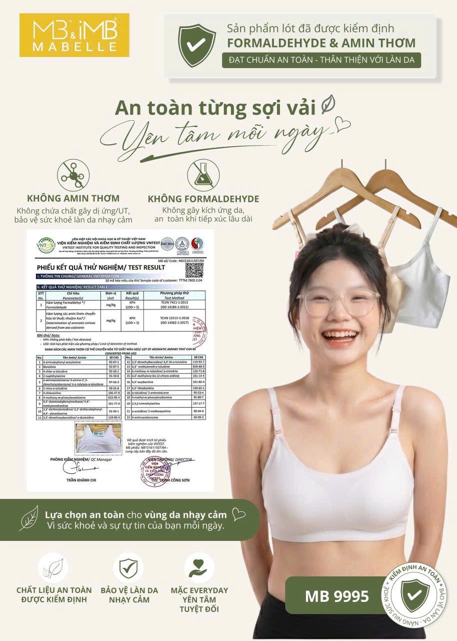 Áo lót học sinh MB 9996, tàng hình, vải băng lạnh điều hoà, mút liền