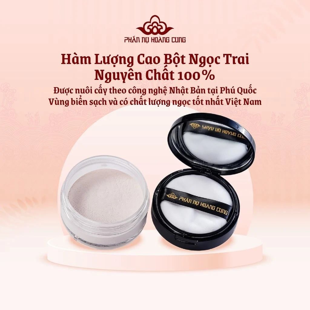 Bộ đôi Phấn phủ ngọc trai 25g da + Nén da - Phấn Nụ Hoàng Cung