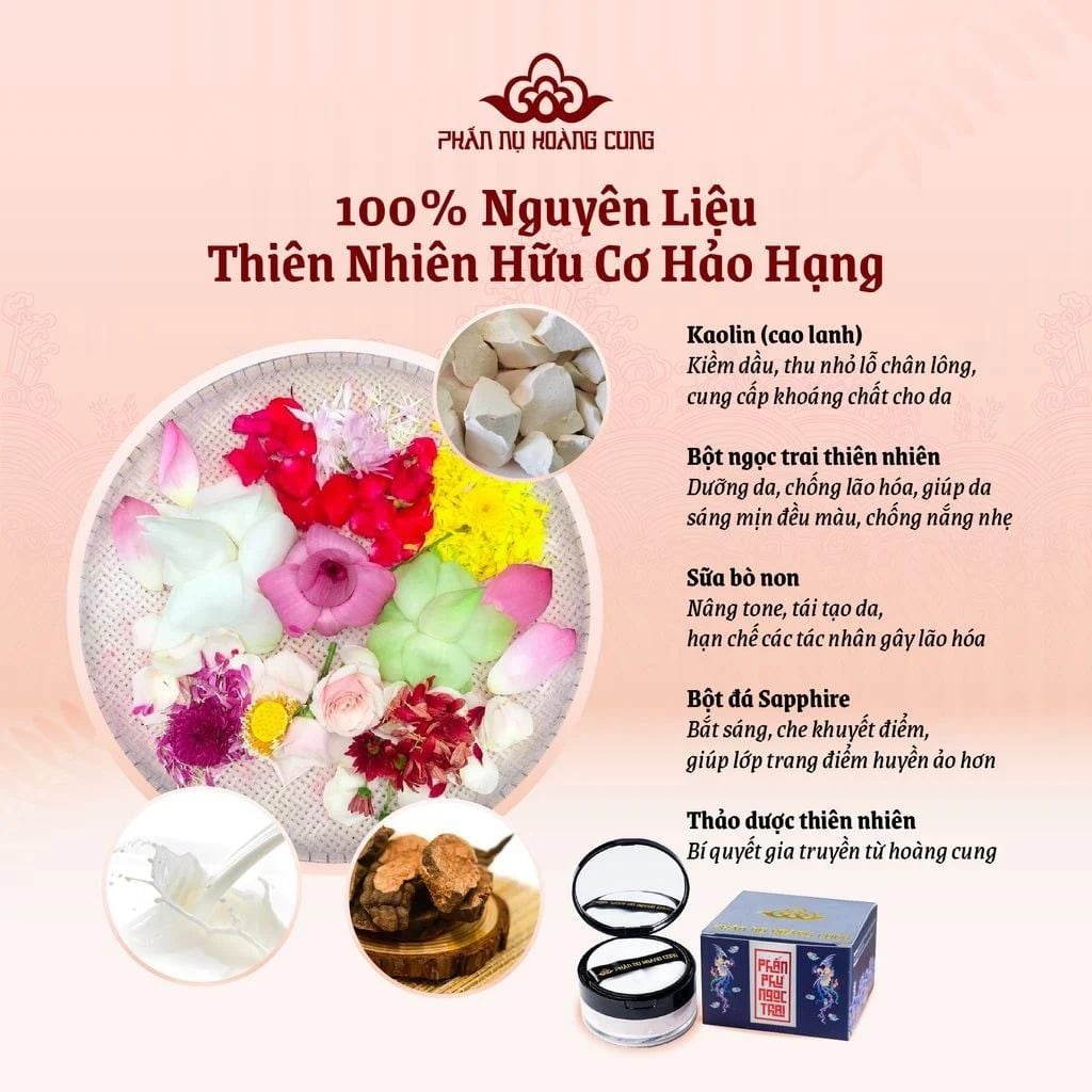 Bộ đôi Phấn phủ ngọc trai 25g da + Nén da - Phấn Nụ Hoàng Cung