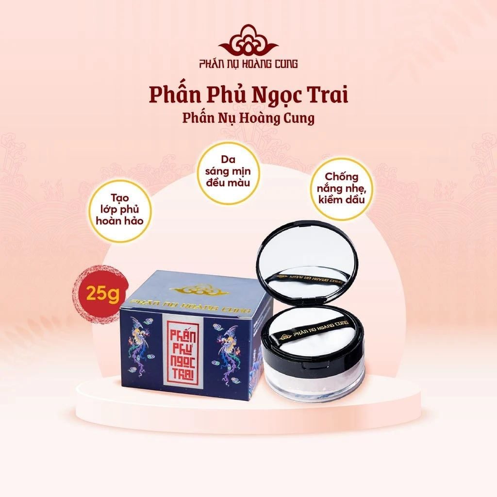 Bộ đôi Phấn phủ ngọc trai 25g da + Nén da - Phấn Nụ Hoàng Cung