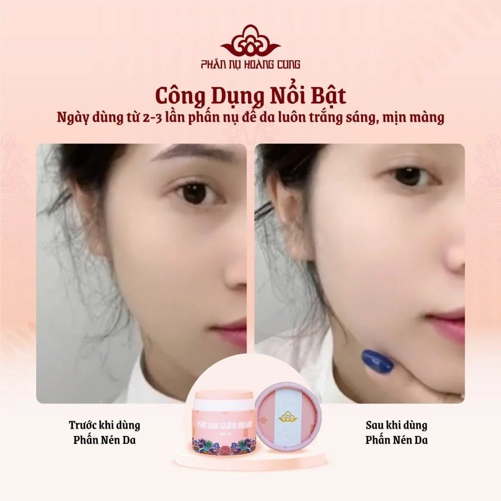 Bộ đôi Phấn phủ ngọc trai 25g da + Nén da - Phấn Nụ Hoàng Cung