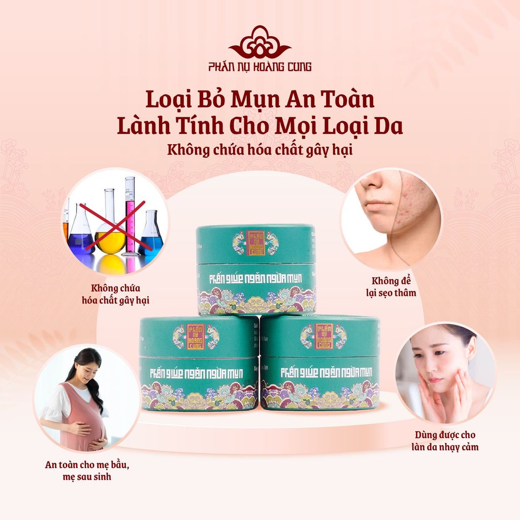 Combo Thanh Lọc Da – Sạch Mụn Phấn Nụ Hoàng Cung: Xịt Khoáng Trà Xanh + Phấn Ngừa Mụn 25g
