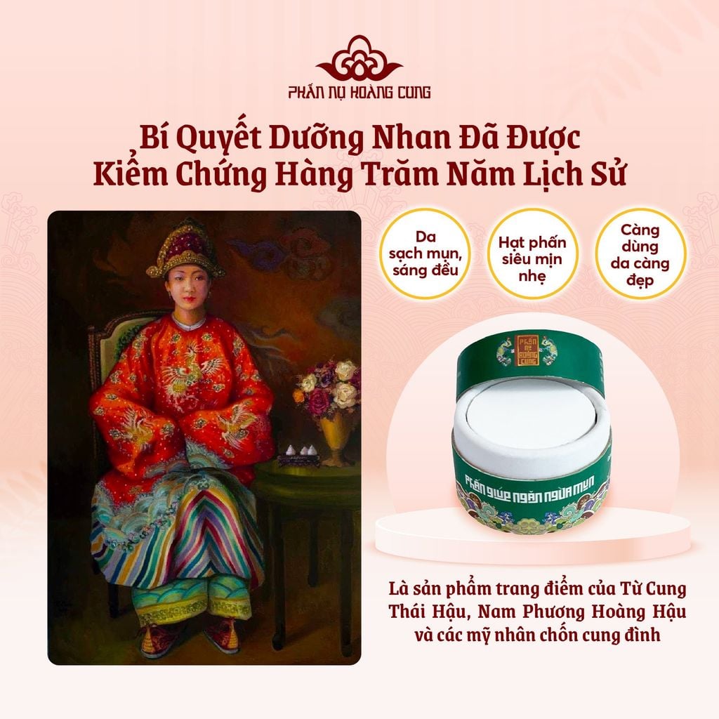 Combo Thanh Lọc Da – Sạch Mụn Phấn Nụ Hoàng Cung: Xịt Khoáng Trà Xanh + Phấn Ngừa Mụn 25g