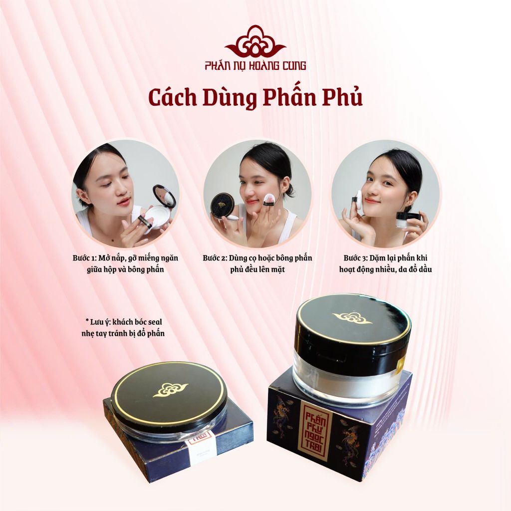 Combo Dưỡng Da & Trang Điểm Tự Nhiên – Nước Hoa Hồng + Phấn Phủ Ngọc Trai + Phấn Má Phấn Nụ Hoàng Cung