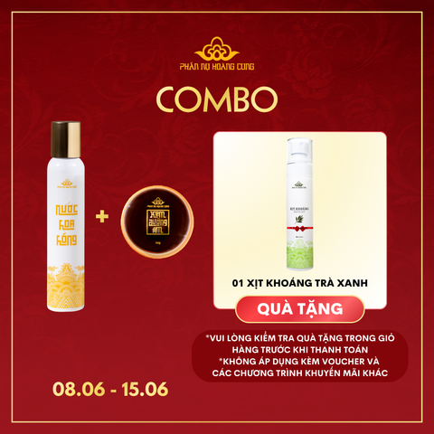 Combo Đẹp Thanh Tao Phấn Nụ Hoàng Cung (1 Nước Hoa Hồng + 1 Kem Dưỡng Ẩm Tặng 1 Xịt Khoáng)