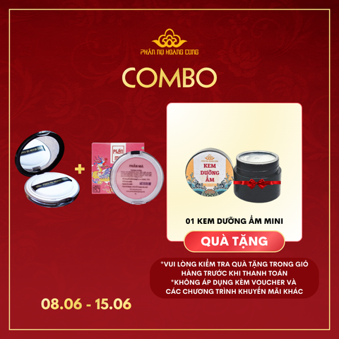 Combo Đẹp Duyên Dáng Phấn Nụ Hoàng Cung (1 Phấn Phủ 5g + 1 Phấn Má Bột 5g Tặng 1 Kem Dưỡng Ẩm Mini)