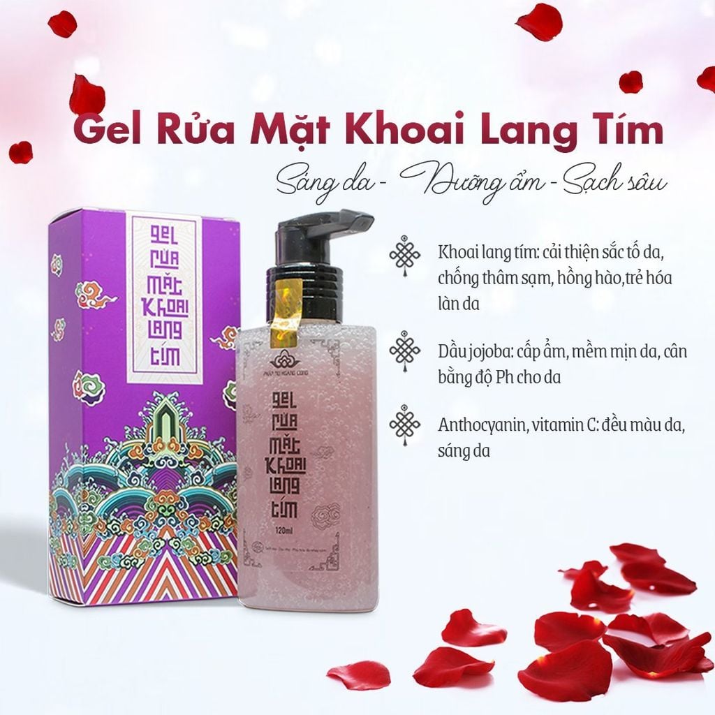 Combo Dưỡng Trắng Da Phấn Nụ Hoàng Cung – SRM Khoai Lang Tím + Phấn Nước 120ml