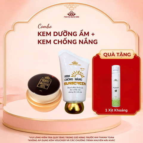 Bộ Đôi 1 Kem dưỡng ẩm + 1 Kem chống nắng 40g - Phấn Nụ Hoàng Cung