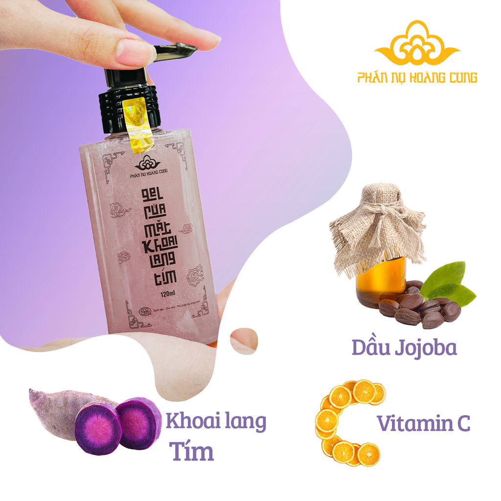 Combo Dưỡng Trắng Da Phấn Nụ Hoàng Cung – SRM Khoai Lang Tím + Phấn Nước 120ml