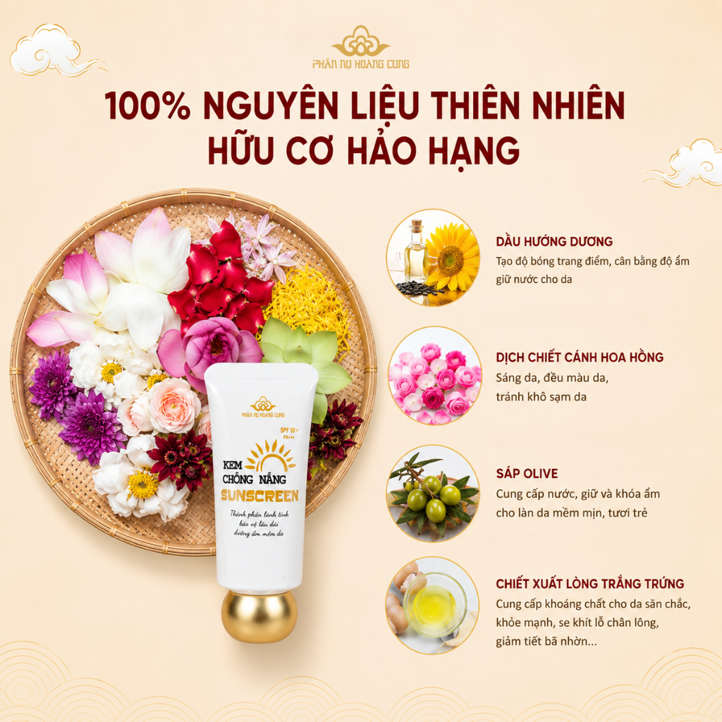 Kem chống nắng màu da 40g - Phấn Nụ Hoàng Cung