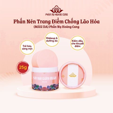 Combo Đẹp Hoàng Cung Phấn Nụ Hoàng Cung (Má Hồng 25g + Son dâu + Phấn Nén Da) tặng Gel Rửa Mặt Trà Xanh