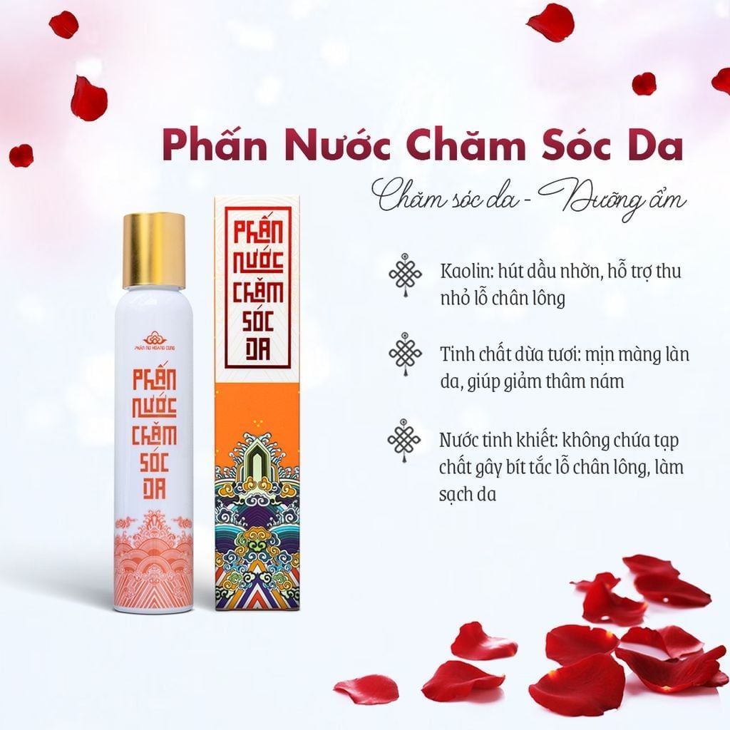 Liệu Trình Mặt Hoa Da Phấn Phấn Nụ Hoàng Cung (Phấn Nụ+Phấn Nước Chăm Sóc Da+Nước Hoa Hồng tặng 1 Nước Tẩy trang)