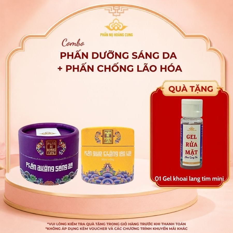 Bộ đôi Phấn chống lão hóa + Phấn sáng da - Phấn Nụ Hoàng Cung