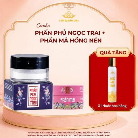 Bộ Đôi Phấn phủ 25g + Phấn má hồng nén - Phấn Nụ Hoàng Cung