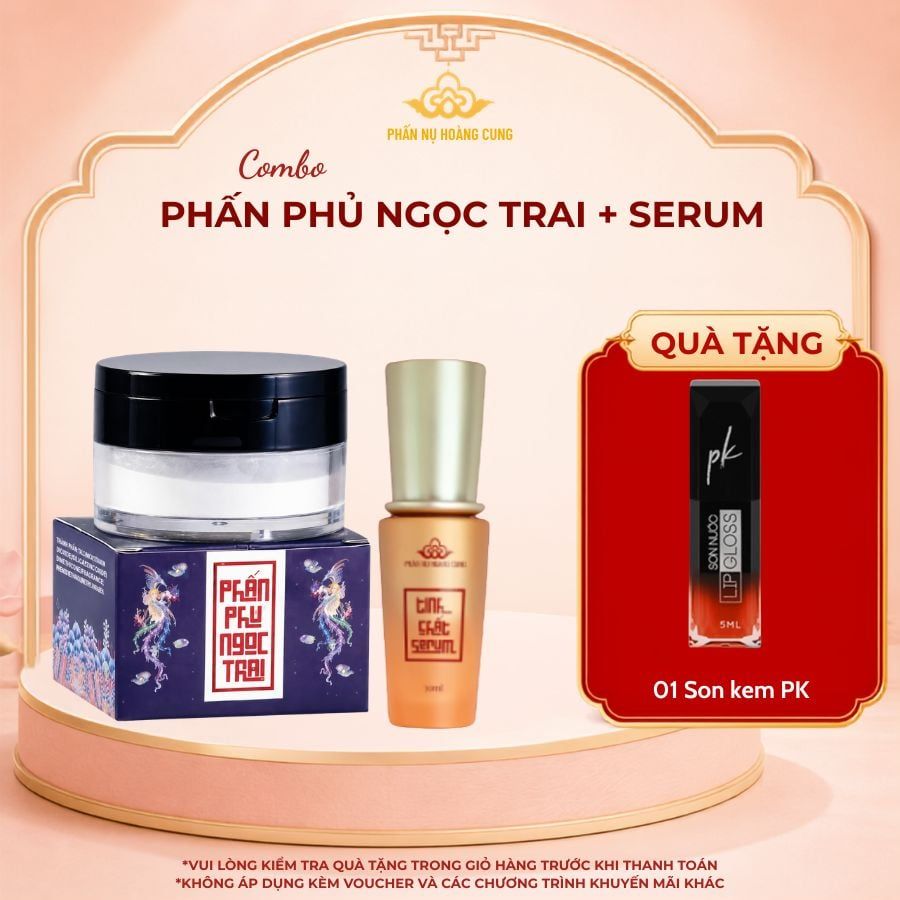 Bộ Đôi Serum + Phấn phủ 25g - Phấn Nụ Hoàng Cung