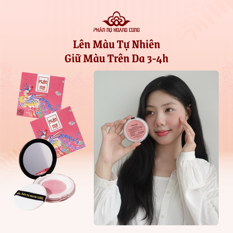 Combo Sắc Nàng Thơ – Phấn Phủ Ngọc Trai + Phấn Má Bột Tự Nhiên Phấn Nụ Hoàng Cung 5g