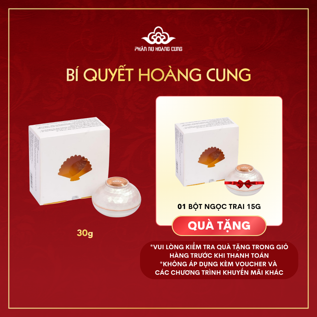 Liệu Trình Hồi Xuân Hoàng Hậu 1 - Phấn Nụ Hoàng Cung (Bột Ngọc Trai 30g tặng Bột Ngọc Trai 15g)