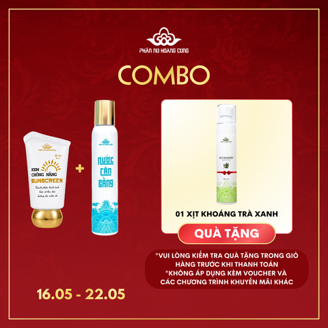 Combo Nắng Hè 1 Phấn Nụ Hoàng Cung (Kem Chống Nắng + Nước Cân Bằng tặng 1 Xịt Khoáng)