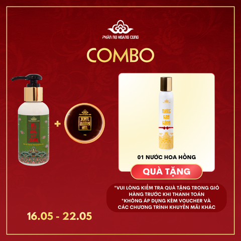 Combo Sáng Đẹp Mỗi Ngày Phấn Nụ Hoàng Cung (Gel Rửa Mặt + Kem Dưỡng Ẩm tặng 1 Nước Hoa Hồng)