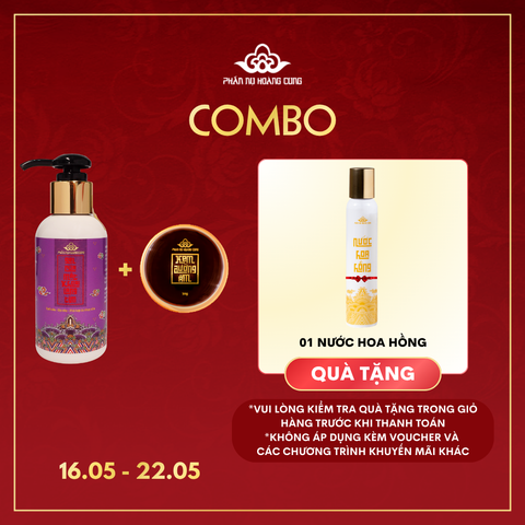 Combo Sáng Đẹp Mỗi Ngày Phấn Nụ Hoàng Cung (Gel Rửa Mặt + Kem Dưỡng Ẩm tặng 1 Nước Hoa Hồng)