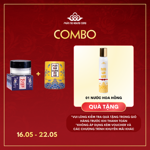 Combo Tươi Trẻ 1 Phấn Nụ Hoàng Cung (Phấn Phủ Trắng 25g+Phấn Chống Lão Hóa tặng 1 Nước Hoa Hồng)
