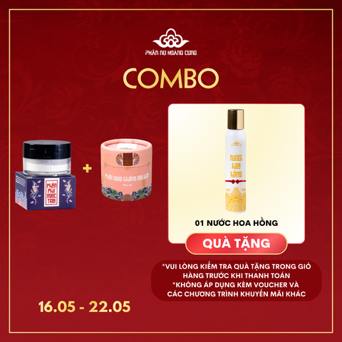 Combo Tươi Trẻ 1 Phấn Nụ Hoàng Cung (Phấn Phủ Trắng 25g+Phấn Chống Lão Hóa tặng 1 Nước Hoa Hồng)