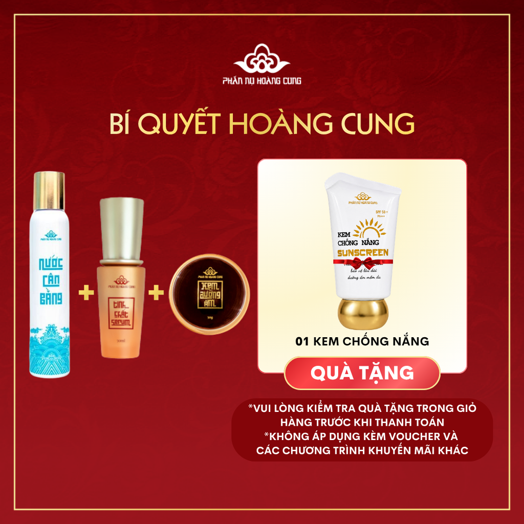 Liệu Trình Cấp Ẩm Nuôi Dưỡng Da Phấn Nụ Hoàng Cung (Nước Cân Bằng+Serum+Kem Dưỡng Ẩm tặng 1 Kem Chống Nắng)